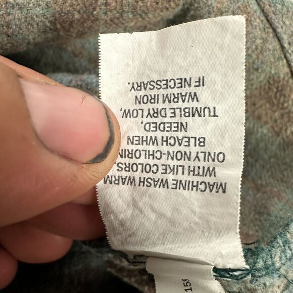 Falls Creek M Plaid Button-Up Shirt Green & Brown - Picture 5 of 5